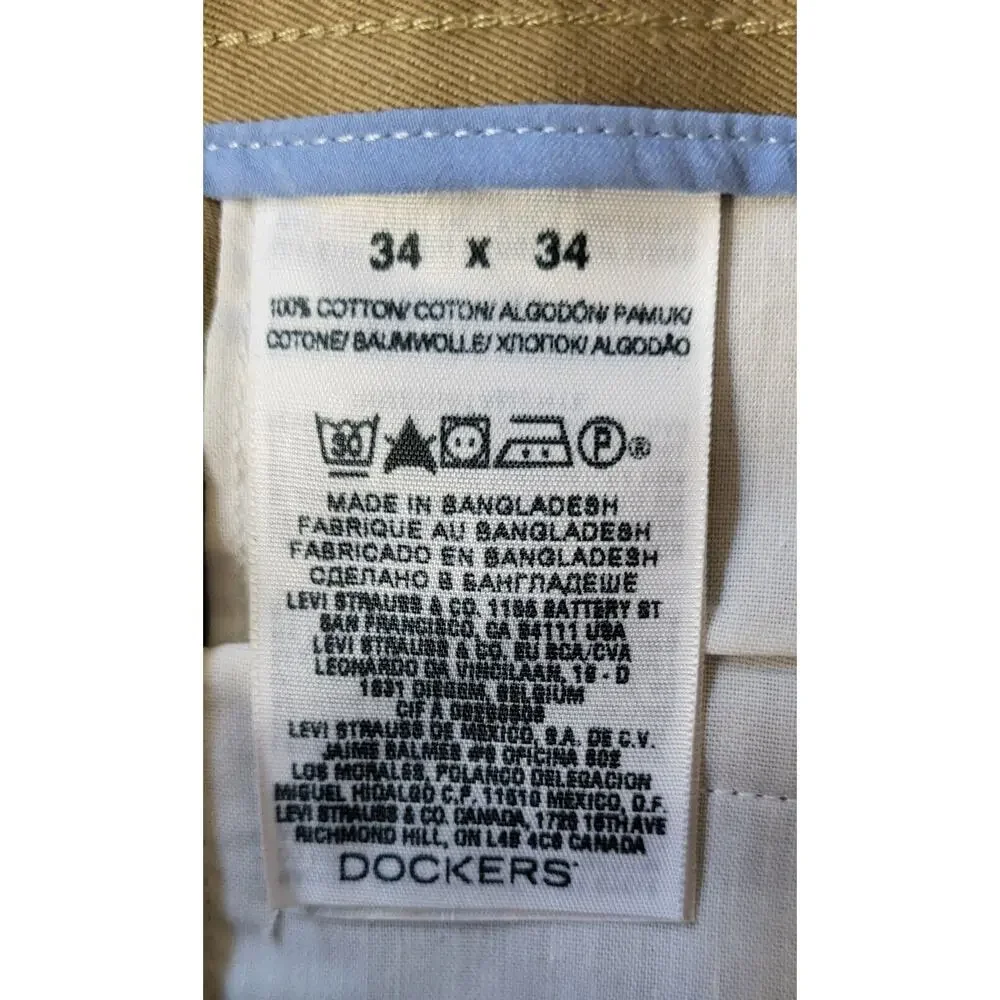 DOCKERS Signature Khaki D3 Classic Fit Pants / Slacks Men's Size 34 X 33